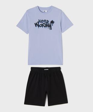 Pyjashort avec inscription graffiti garçon vue1 - GEMO 4G GARCON - GEMO