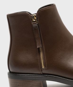 Boots zippées à petit talon en matière lisse femme vue6 - VALENTINA BALDANO GEMO FORGOOD - GEMO