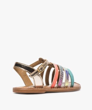 Sandales filles avec brides en cuir multicolores vue4 - GEMO (ENFANT) - GEMO