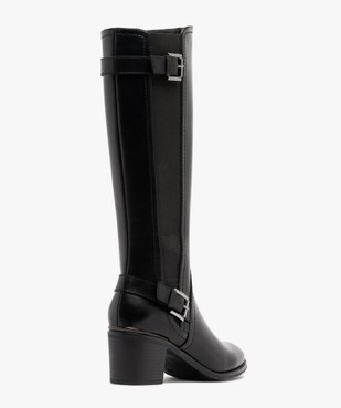Bottes femme unies à talon carré avec liseré métallisé vue5 - VALENTINA BALDA - GEMO