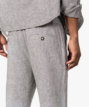 Pantalon homme 55% lin coupe droite vue2 - GEMO (HOMME) - GEMO