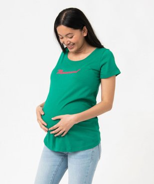 Tee-shirt de grossesse à manches courtes en coton vue1 - GEMO (MATER) - GEMO