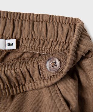 Pantalon de jogging cargo en maille coloris unique bébé garçon vue3 - GEMO(BEBE DEBT) - GEMO