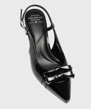 Escarpins sling-back vernis à bout pointu et talon femme - Follow Me vue5 - FOLLOW ME - GEMO