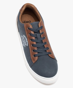 Baskets homme rétro en suédine bicolore vue5 - GEMO (CASUAL) - GEMO