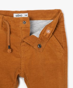 Pantalon bébé garçon en velours doublé jersey vue2 - GEMO(BEBE DEBT) - GEMO