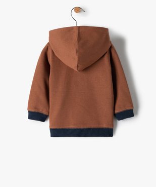 Sweat bébé garçon à capuche bicolore vue3 - GEMO(BEBE DEBT) - GEMO
