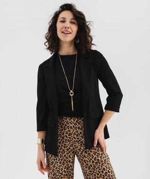 Veste blazer à manches 3/4 sans bouton femme vue5 - GEMO(FEMME PAP) - GEMO