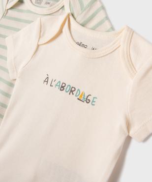 Body à manches courtes esprit marin bébé (lot de 3) vue2 - GEMO 4G BEBE - GEMO