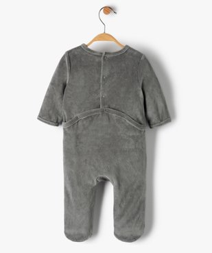 Pyjama bébé en velours avec message vue3 - GEMO(BB COUCHE) - GEMO