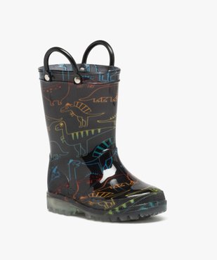 Bottes de pluie garçon à motifs dinosaures avec anses vue2 - BUGGY - GEMO