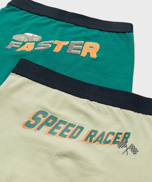 Boxers en coton stretch à motifs voitures de course garçon (lot de 2) vue3 - GEMO 4G GARCON - GEMO