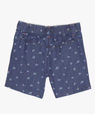 Short bébé fille en chambray à motif et taille élastiquée vue3 - GEMO(BEBE DEBT) - GEMO