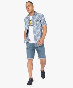 Bermuda homme en jean avec ceinture - Roadsign vue4 - ROADSIGN - GEMO