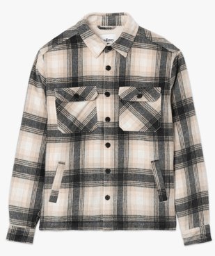 Veste homme à carreaux avec doublure sherpa vue4 - GEMO (HOMME) - GEMO