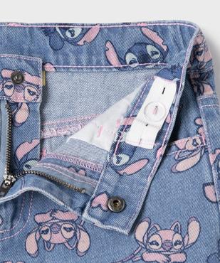 Short en jean avec motifs Stitch et Angel avec taille ajustable fille - Disney vue3 - LILO & STITCH - GEMO