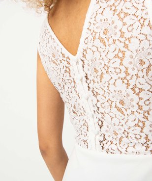 Robe femme avec décolleté cache-coeur et dos dentelle vue5 - GEMO(FEMME PAP) - GEMO