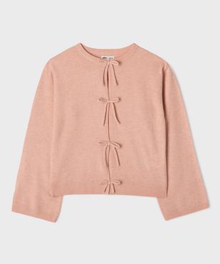 Pull gilet avec noeud sur l’avant fille  vue3 - GEMO (JUNIOR) - GEMO