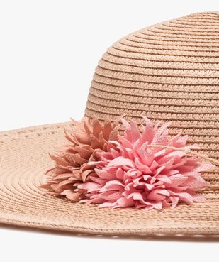 Chapeau femme forme capeline avec fleurs en relief vue2 - GEMO (ACCESS) - GEMO