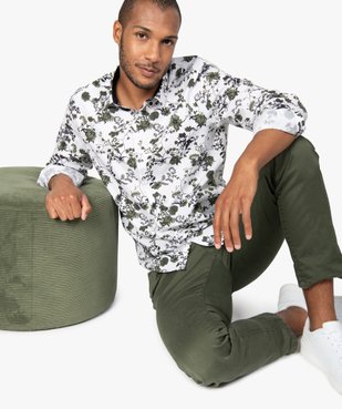 Chemise homme fleurie à manches longues repassage facile vue1 - GEMO (HOMME) - GEMO
