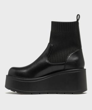 Boots avec tige chaussette et semelle plateforme femme - 5 Miles vue4 - 5 MILES - GEMO