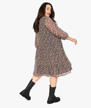 Robe femme imprimée fermeture boutonnée vue3 - GEMO (G TAILLE) - GEMO