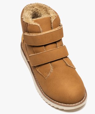Boots garçon unis à col rembourré et fermeture scratch vue5 - GEMO (ENFANT) - GEMO