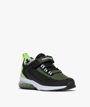 Baskets à scratch avec détails fluo et semelle à bulle d'air garçon - Freegun vue2 - FREEGUN - GEMO