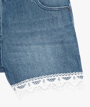 Short fille en jean avec finitions dentelle vue2 - GEMO (ENFANT) - GEMO