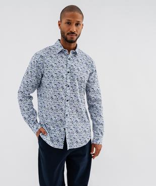 Chemise manches longues en coton fleuri homme vue1 - GEMO (HOMME) - GEMO