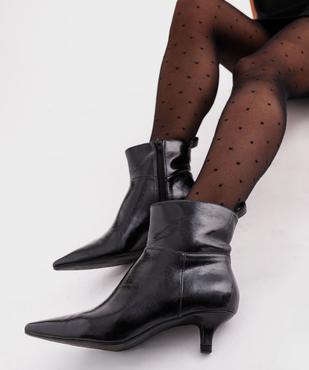 Boots vernis mat à bout pointu et kitten heels femme vue2 - FOLLOW ME - GEMO