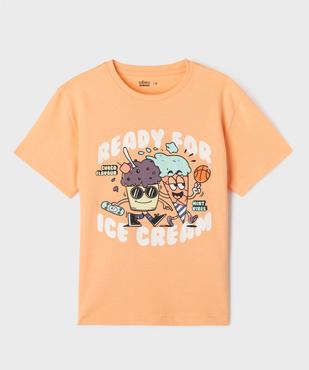 Tee-shirt manches courtes coupe large avec motif garçon vue1 - GEMO 4G GARCON - GEMO