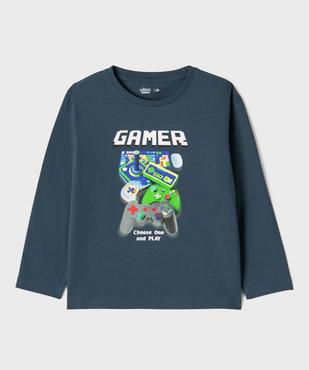 Tee-shirt manches longues avec large motif garçon vue1 - GEMO 4G GARCON - GEMO