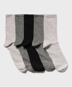 Chaussettes hautes en maille côtelée femme (lot de 5) vue1 - GEMO 4G FEMME - GEMO
