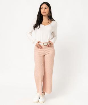 Pull en maille fine à col V et boutons fantaisie femme vue5 - GEMO 4G FEMME - GEMO