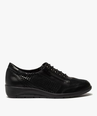 Derbies femme confort unis à lacets et zip vue1 - GEMO (CONFORT) - GEMO