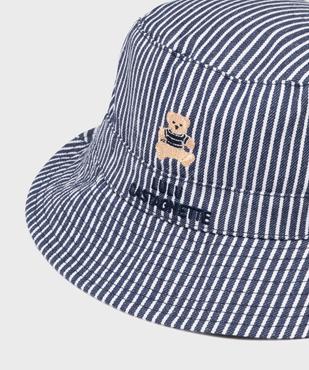 Chapeau bob réversible uni/rayé bébé - LuluCastagnette vue2 - LULUCASTAGNETTE - GEMO