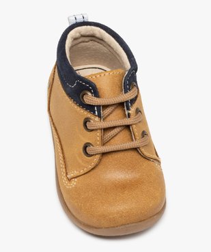 Chaussures premiers pas bébé garçon bottillons dessus cuir vue5 - GEMO(BEBE DEBT) - GEMO