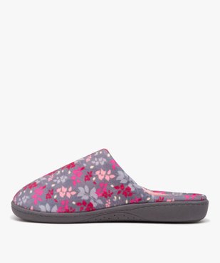 Chaussons femme mules en velours avec motifs - Isotoner vue3 - ISOTONER - GEMO