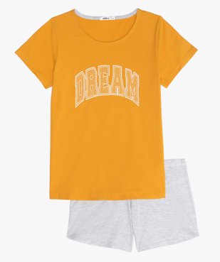 Pyjashort fille avec inscription sur le haut vue1 - GEMO (JUNIOR) - GEMO