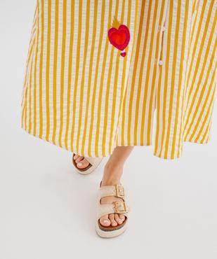 Mules double bride en textile avec semelle plateforme femme - 5 Miles vue7 - 5 MILES - GEMO