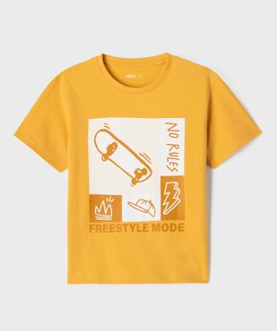 Tee-shirt manches courtes motif streetwear garçon vue1 - GEMO (ENFANT) - GEMO