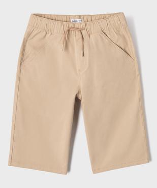 Bermuda en coton stretch coupe loose avec taille élastique garçon vue1 - GEMO 4G GARCON - GEMO