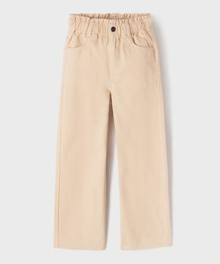 Pantalon straight en toile de coton taille ajustable fille vue3 - GEMO 4G FILLE - GEMO
