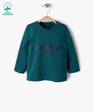 Tee-shirt bébé garçon à manches longues avec message vue1 - GEMO C4G BEBE - GEMO