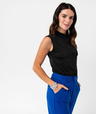 Débardeur décolleté fantaisie en matière extensible satinée femme vue1 - GEMO(FEMME PAP) - GEMO