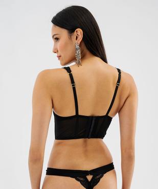Soutien-gorge bustier push-up en dentelle vue3 - GEMO(HOMWR FEM) - GEMO