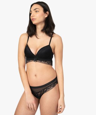 Soutien-gorge push-up avec tour de buste en dentelle vue3 - GEMO(HOMWR FEM) - GEMO