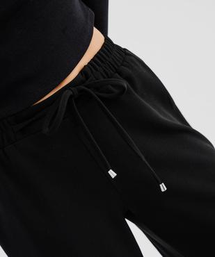 Pantalon large avec bandes contrastantes sur les côtés femme vue2 - GEMO(FEMME PAP) - GEMO