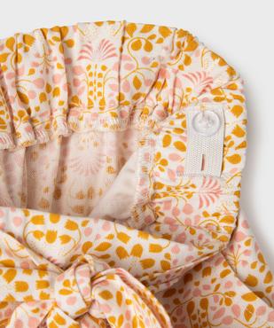 Pantalon large en toile fleurie légère à taille élastique fille - LuluCastagnette vue4 - LULU CASTAGNETTE GEMO FOR GOOD - GEMO